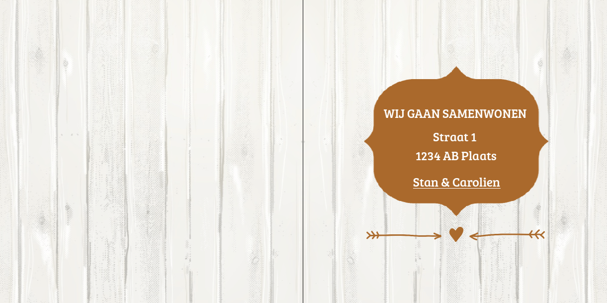 Gevouwen verhuiskaart "Hart sleutelgat" Gevouwen verhuiskaart "Hart sleutelgat"