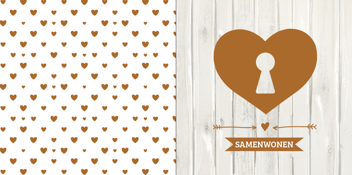 Gevouwen verhuiskaart "Hart sleutelgat" Gevouwen verhuiskaart "Hart sleutelgat"