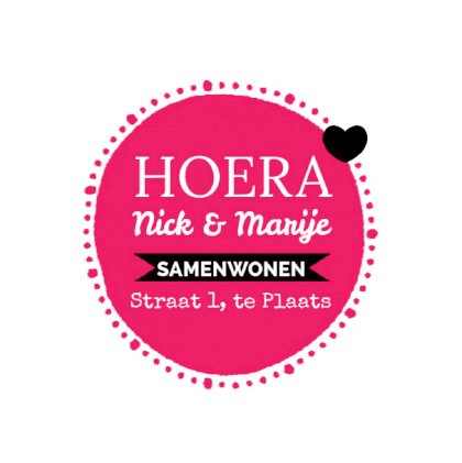 Gevouwen verhuiskaart "Rood rondje"