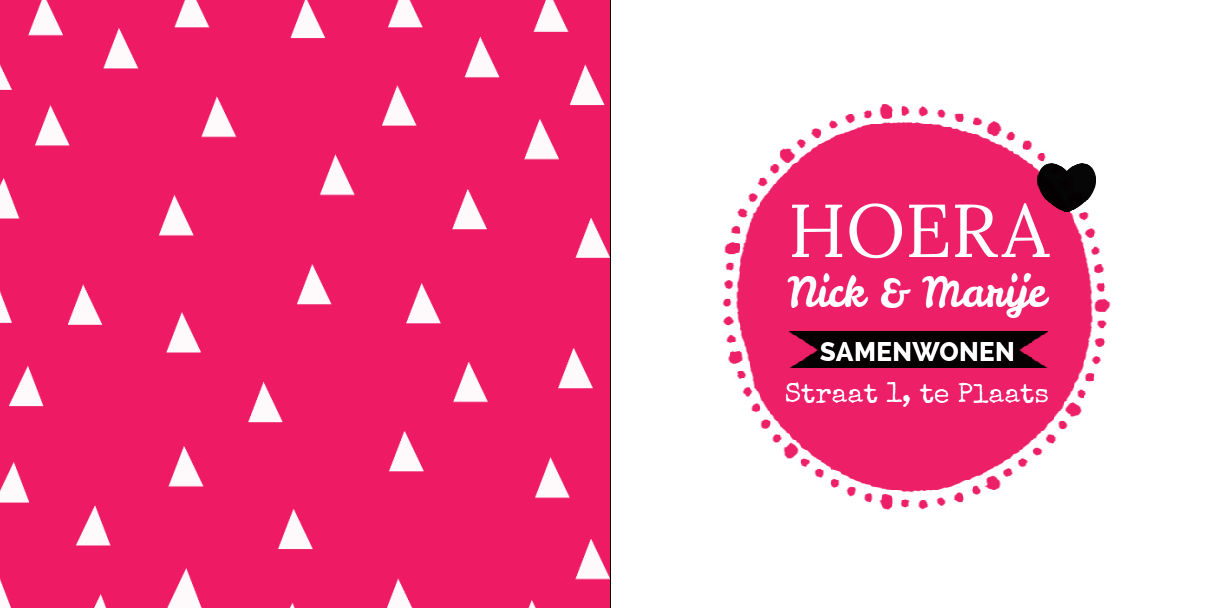 Gevouwen verhuiskaart "Rood rondje" Gevouwen verhuiskaart "Rood rondje"