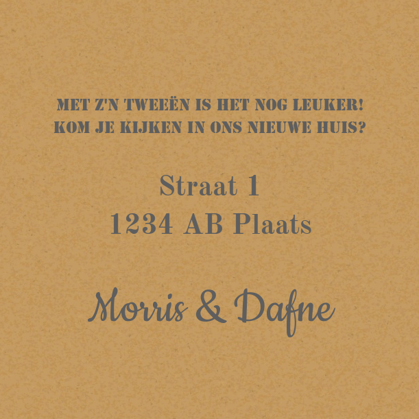 Verhuiskaart "Stempel samenwonen" Verhuiskaart "Stempel samenwonen"