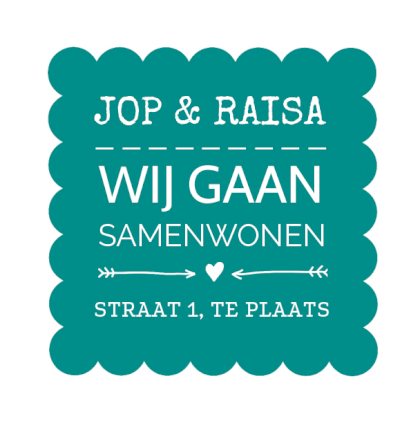 Verhuiskaart "Blauw vierkant"