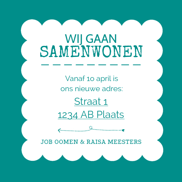 Verhuiskaart "Blauw vierkant" Verhuiskaart "Blauw vierkant"