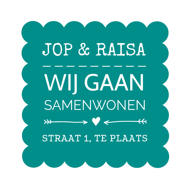 Verhuiskaart "Blauw vierkant" Verhuiskaart "Blauw vierkant"