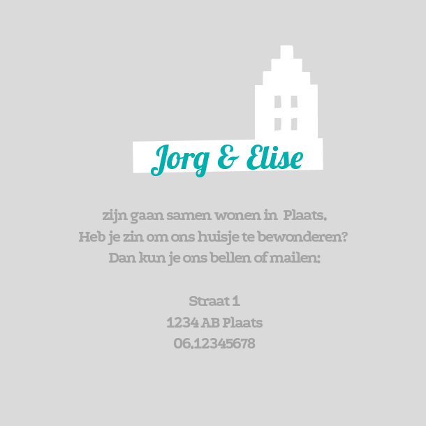 Verhuiskaart "Sleutelbos" Verhuiskaart "Sleutelbos"