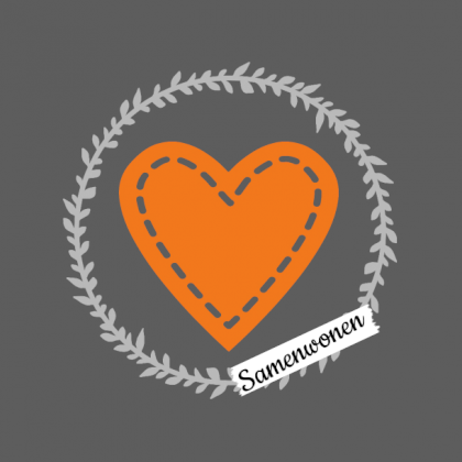 Verhuiskaart "Oranje hart"