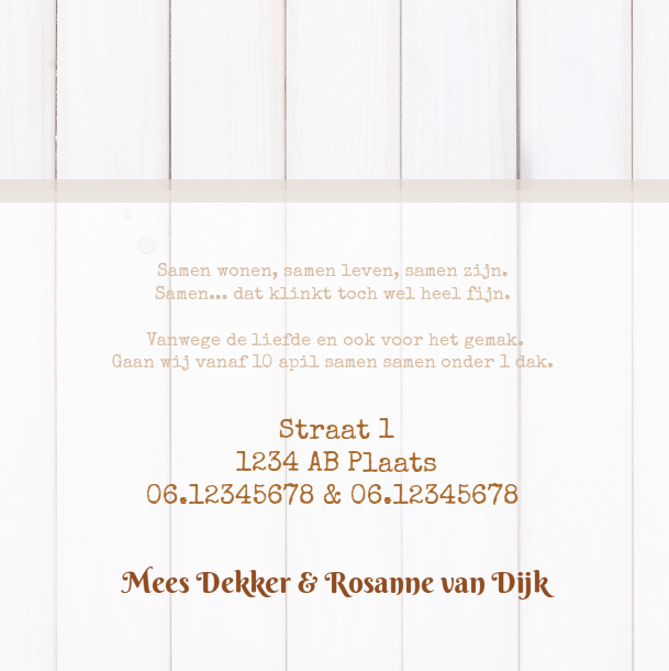 Verhuiskaart "Klassieke sleutel" Verhuiskaart "Klassieke sleutel"