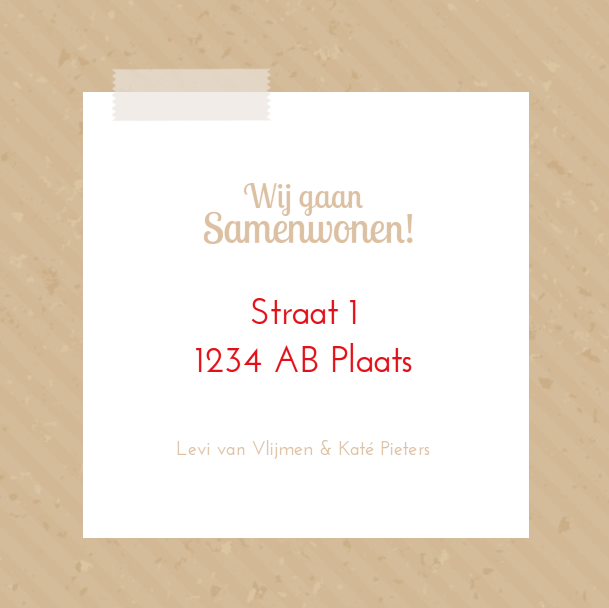 Verhuiskaart "Hart van takjes Verhuiskaart "Hart van takjes