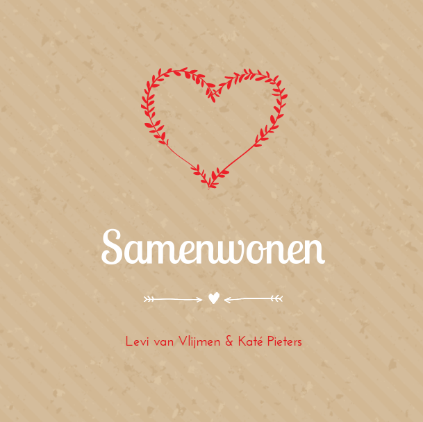 Verhuiskaart "Hart van takjes Verhuiskaart "Hart van takjes