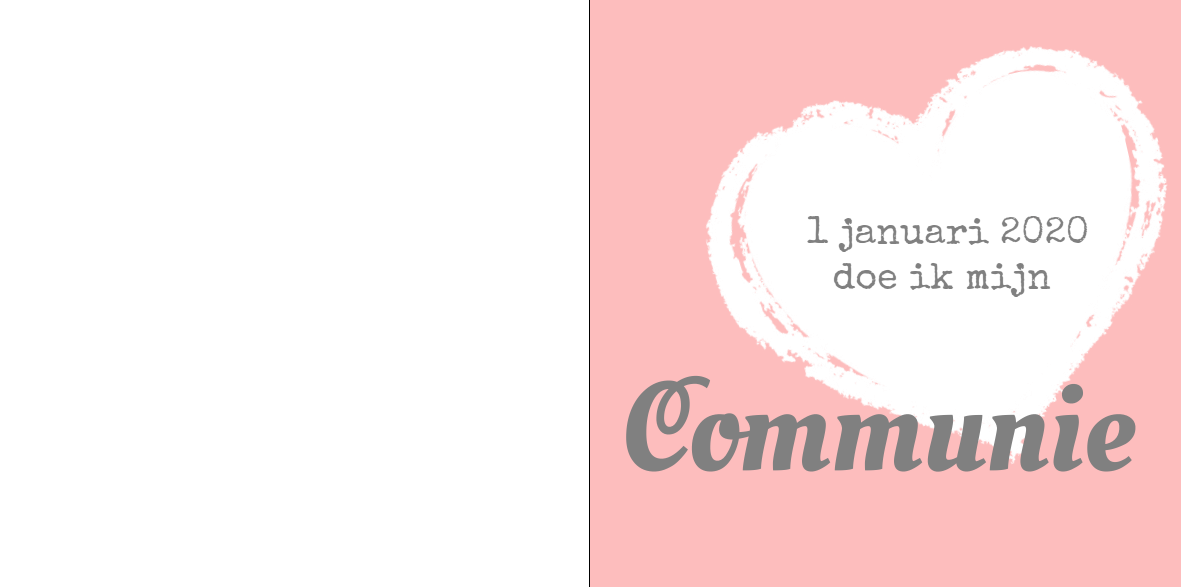 Gevouwen kaart "Krijt hart" Gevouwen kaart "Krijt hart"