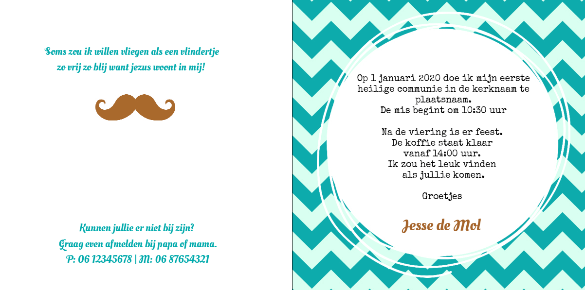 Gevouwen kaart "Retro golfjes" Gevouwen kaart "Retro golfjes"