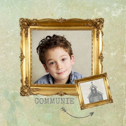 Gevouwen kaart "Foto spiegel kerkje"