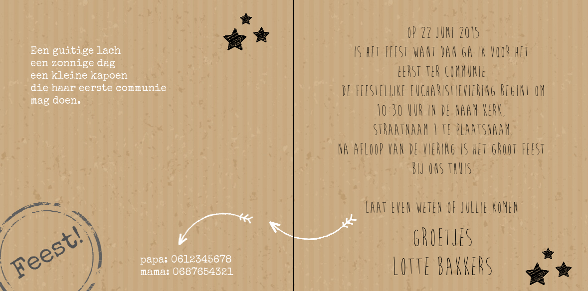 Gevouwen kaart "Foto op karton" Gevouwen kaart "Foto op karton"