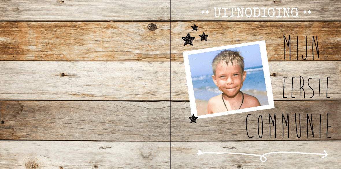 Gevouwen kaart "Foto op hout" Gevouwen kaart "Foto op hout"