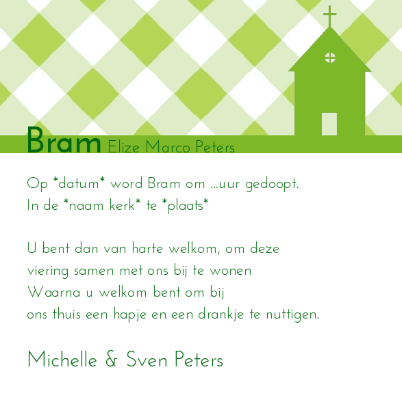 Kaartje "Doopkaartje foto" Kaartje "Doopkaartje foto"