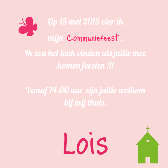 Kaartje "Communie foto" Kaartje "Communie foto"