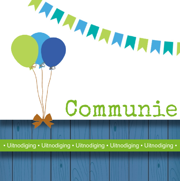 Kaartje "Communie ballonnen" Kaartje "Communie ballonnen"
