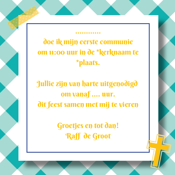 Kaartje "Kruisje" Kaartje "Kruisje"