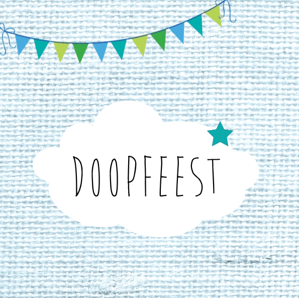 Kaartje "Doopfeest wolkje blauw" Kaartje "Doopfeest wolkje blauw"