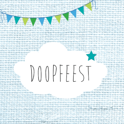 Kaartje "Doopfeest wolkje blauw"