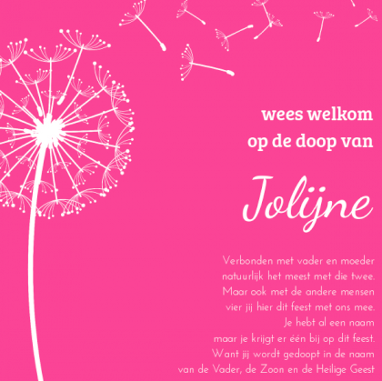 Kaartje "Paardenbloem roze"