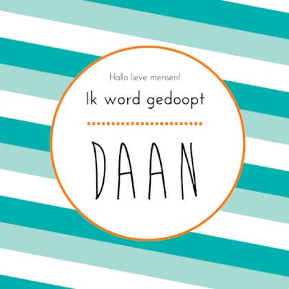 Kaartje "Doopkaart blauw gestreept" Kaartje "Doopkaart blauw gestreept"