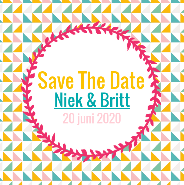 Save the date kaart "driehoekjes" Save the date kaart "driehoekjes"