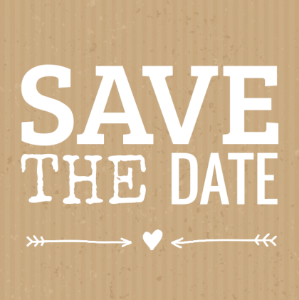 Save the date kaart "Kraft bruin"