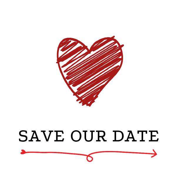 Save the date kaart "Hart" Save the date kaart "Hart"