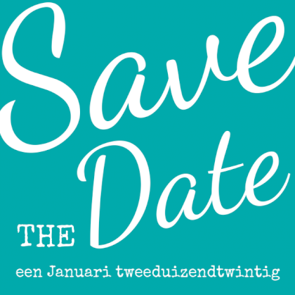 Save the date kaart "Blauw"