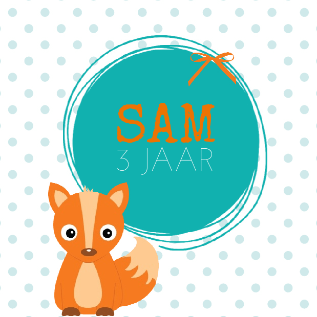 Uitnodigingskaart "Vosje & Stipjes" Uitnodigingskaart "Vosje & Stipjes"