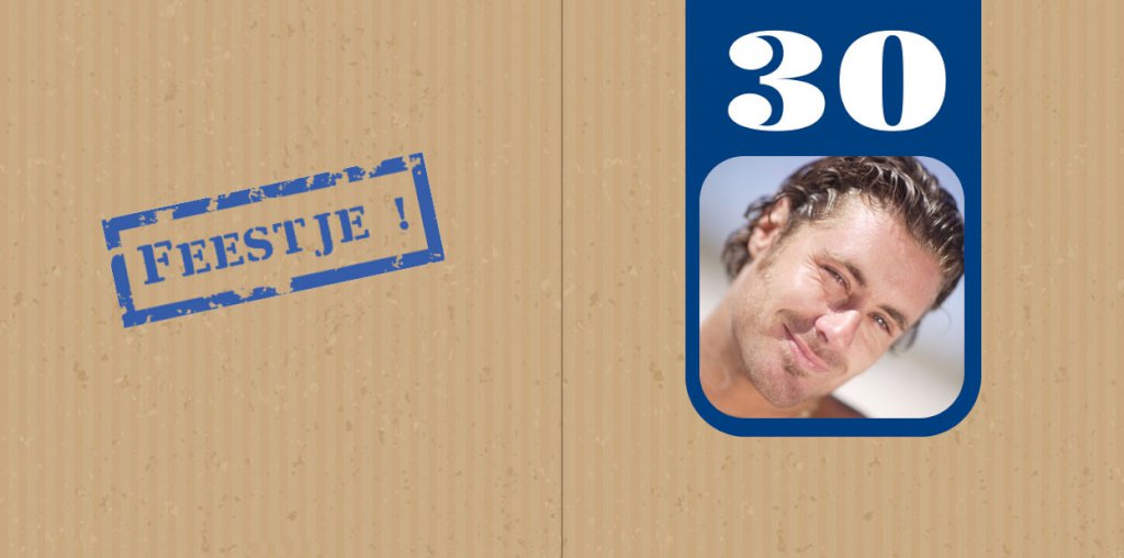 Gevouwen uitnodiging "Feestje" Gevouwen uitnodiging "Feestje"