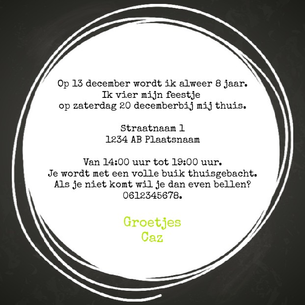 Uitnodiging "foto zwart" Uitnodiging "foto zwart"