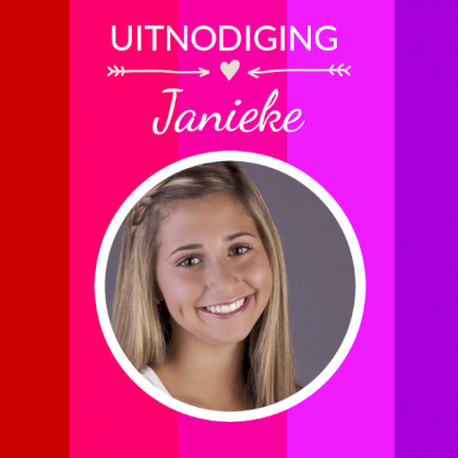 Uitnodiging "Streepjes roze" Uitnodiging "Streepjes roze"