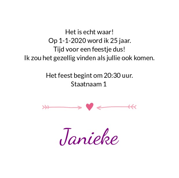 Uitnodiging "Streepjes roze" Uitnodiging "Streepjes roze"