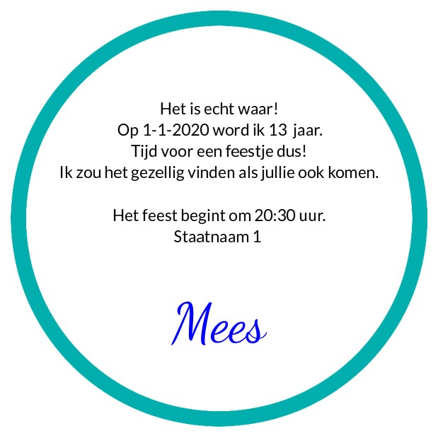 Uitnodiging "Streepjes blauw" Uitnodiging "Streepjes blauw"