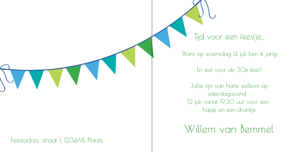 Gevouwen uitnodigingskaart "Groen label & Steigerhout" Gevouwen uitnodigingskaart "Groen label & Steigerhout"