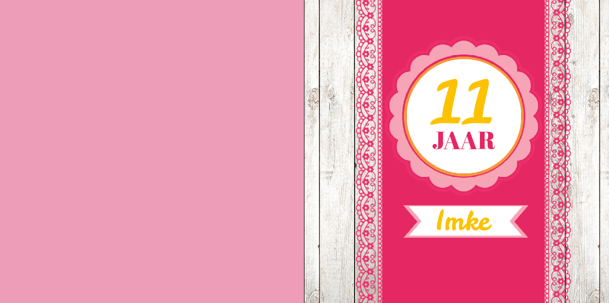 Uitnodigingskaart "Kant & Hout & Roze " Uitnodigingskaart "Kant & Hout & Roze "