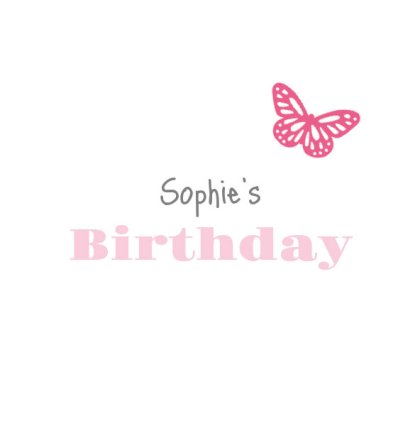 Uitnodigingskaart "Roze vlindertje"