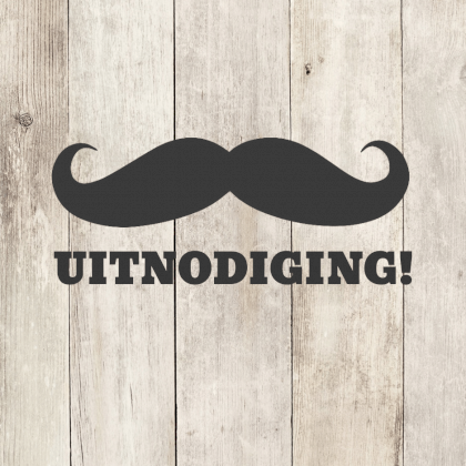 Uitnodigingskaart "Snor op hout" Uitnodigingskaart "Snor op hout"