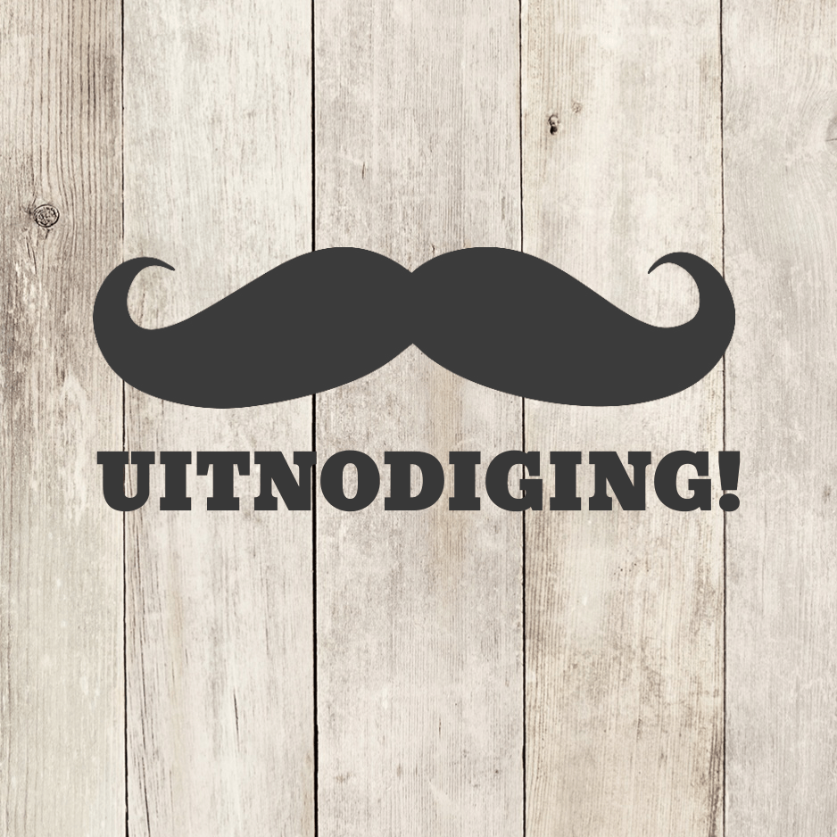 Uitnodigingskaart "Snor op hout" Uitnodigingskaart "Snor op hout"