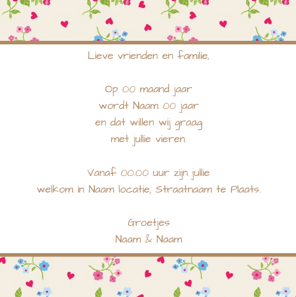 Uitnodigingskaart "Save the date & Bloemetjes" Uitnodigingskaart "Save the date & Bloemetjes"