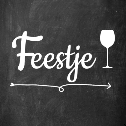 Uitnodigingskaart "Feestje & Krijtbord"