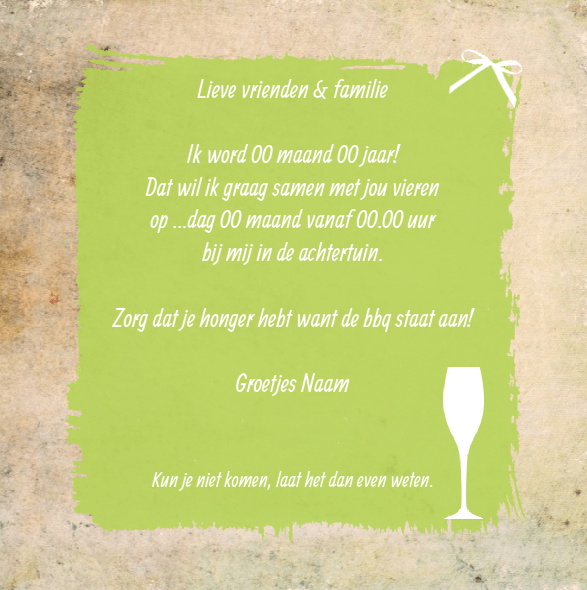 Uitnodigingskaart "Champagne glazen" Uitnodigingskaart "Champagne glazen"