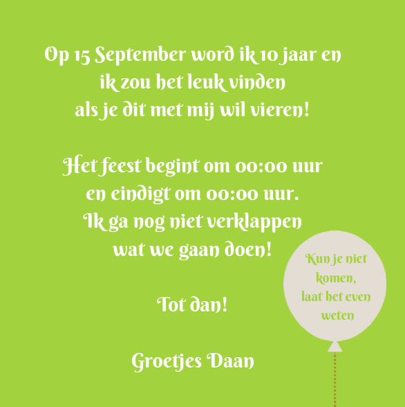 Uitnodigingskaart "Ballonen & Slingers" Uitnodigingskaart "Ballonen & Slingers"