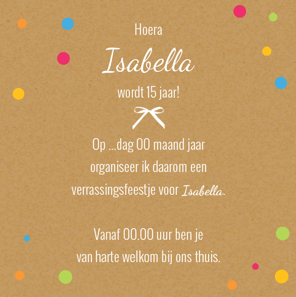 Uitnodigingskaart "Vlaggetjes & Confetti" Uitnodigingskaart "Vlaggetjes & Confetti"