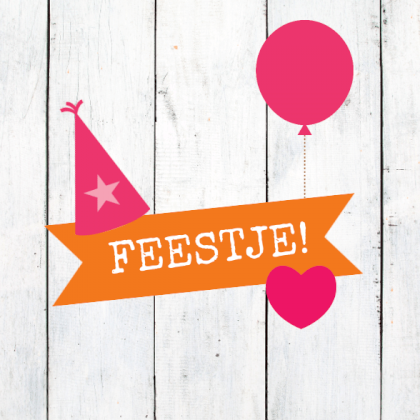 Uitnodigingskaart "Feestje! hout"