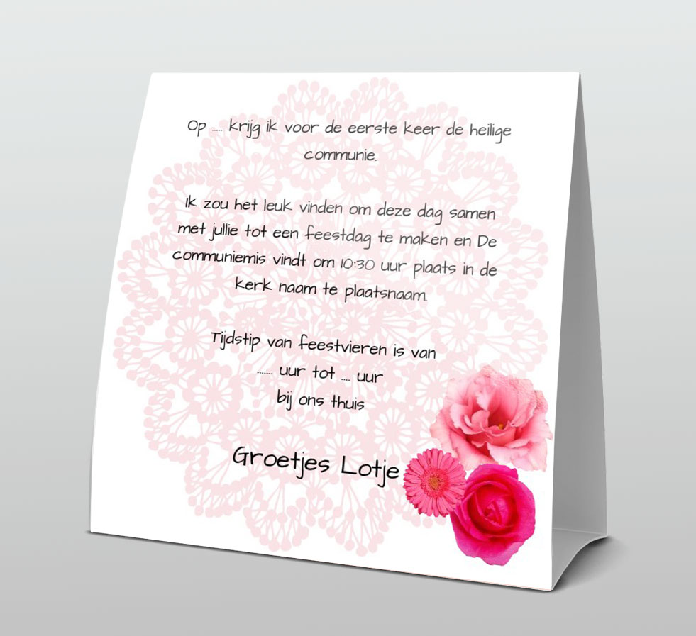 Tentkaart "Communie spiegel" Tentkaart "Communie spiegel"