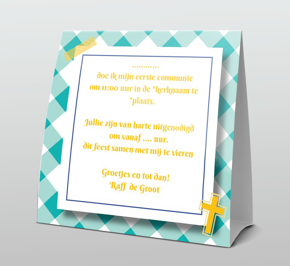 Tentkaart "Kruisje" Tentkaart "Kruisje"