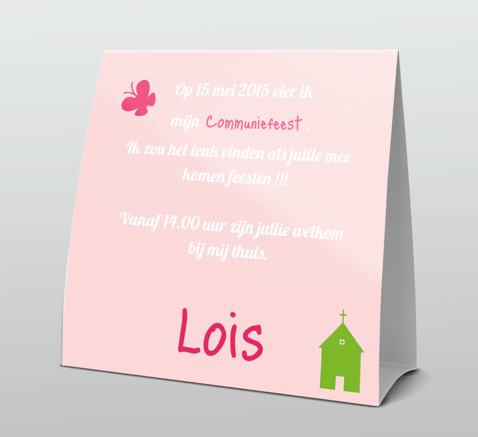 Tentkaart "Communie foto" Tentkaart "Communie foto"